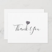 Minimalistische Pebble Heart Script Bedankje Briefkaart (Voorkant / Achterkant)