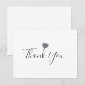 Minimalistische Pebble Heart Script Bedankje Zakel Briefkaart (Voorkant / Achterkant)