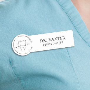 Minimalistische pedodontist naamplaatje