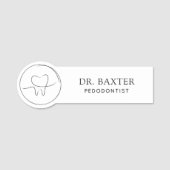 Minimalistische pedodontist naamplaatje (Voorkant)