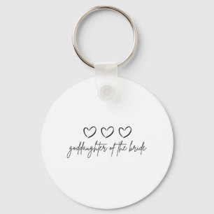 Minimalistische peetdochter van de bruid bijpassen sleutelhanger