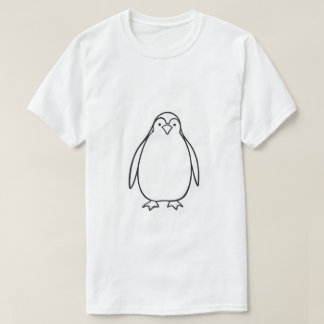 Minimalistische Penguin Line Art T-shirt