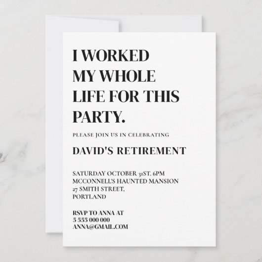 Minimalistische Pensioenpartij Modern Afscheidsfee Kaart (Voorkant)