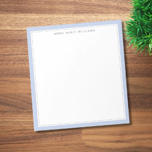 Minimalistische Periwinkle Blau Twee Rand Naam Notitieblok