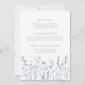 Minimalistische Periwinkle Wildflower Details Huwe Kaart (Achterkant)