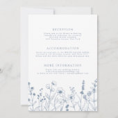Minimalistische Periwinkle Wildflower Details Huwe Kaart (Achterkant)