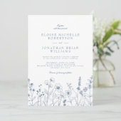 Minimalistische Periwinkle Wildflower Details Huwe Kaart (Staand voorkant)