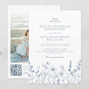 Minimalistische Periwinkle Wildflower Details Huwe Kaart