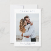 Minimalistische Periwinkle Wildflower Fotobruiloft Bedankkaart (Voorkant)