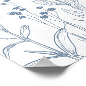 Minimalistische Periwinkle Wildflower Wedding Welk Poster (Hoek)