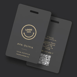 Minimalistische personeelskaart Zakelijk logo QR Badge