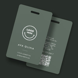 Minimalistische personeelskaart Zakelijk logo QR Badge
