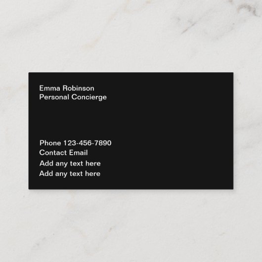 Minimalistische persoonlijke conciërgeassistent visitekaartje (Achterkant)