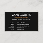Minimalistische persoonlijke fitnesstrainer Foto Visitekaartje (Achterkant)