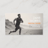 Minimalistische persoonlijke fitnesstrainer Foto Visitekaartje (Voorkant)