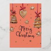 Minimalistische persoonlijke foto-Folie Chrismast  Folie Feestdagenkaart (Achterkant)