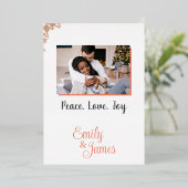 Minimalistische persoonlijke foto-Folie Chrismast  Folie Feestdagenkaart (Staand Voorkant)