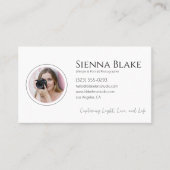 Minimalistische persoonlijke foto van fotograaf visitekaartje (Voorkant)