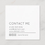 Minimalistische persoonlijke foto vierkante visitekaartje (Achterkant)