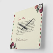 Minimalistische persoonlijke liefdesbrief handgesc vierkante klok (Hoek)