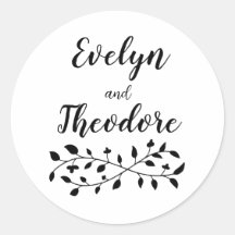 Minimalistische Persoonlijke Namen Trouwstickers