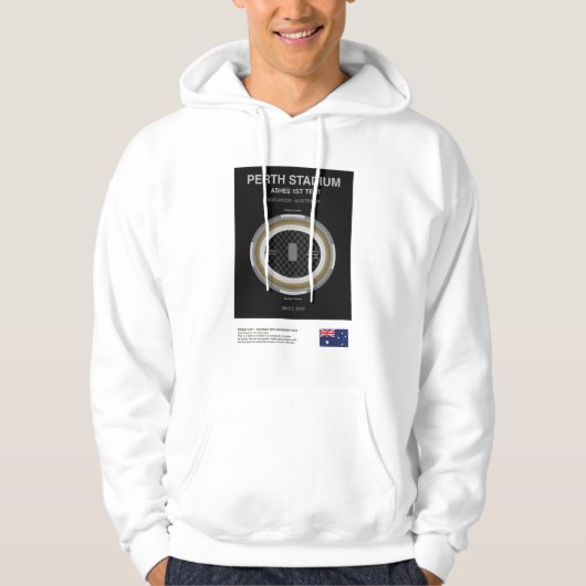 Minimalistische Perth Cricket Ground Lijnprint T-s Hoodie (Voorkant)