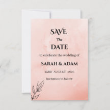 Minimalistische perzik botanische Save the Date
