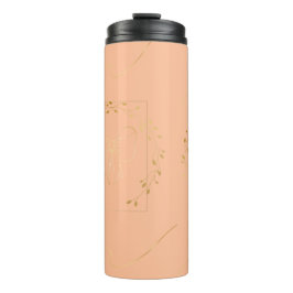 Minimalistische perzik botanische thermische tumbl thermosbeker