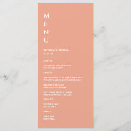 Minimalistische perzik bruiloft menu