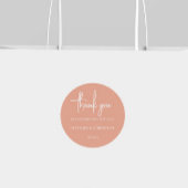Minimalistische perzik bruiloft ronde sticker
