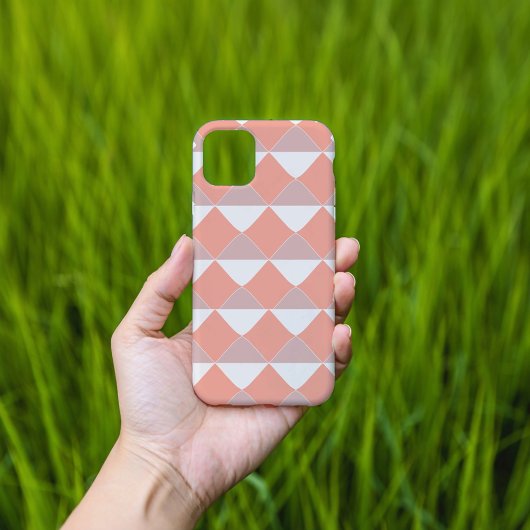 Minimalistische perzik geometrische patroon Case-Mate iPhone case