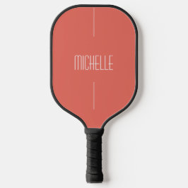 Minimalistische perzik op maat met naam pickleball paddle