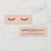 Minimalistische perzik roze schattige wimpers illu mini visitekaartje (Voorkant / Achterkant)