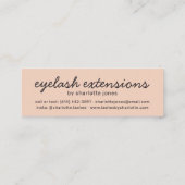 Minimalistische perzik roze schattige wimpers illu mini visitekaartje (Achterkant)