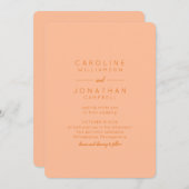 Minimalistische perzik Sinaasappel Elegant Modern  Kaart (Voorkant / Achterkant)