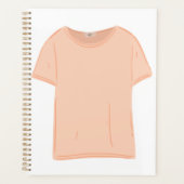 Minimalistische perzik T-shirt-illustratie  Planner (Voorkant)