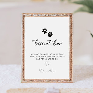 Minimalistische Pet Dog Treat Favor Biscuit Bar Br Reclamebord Met Voetstuk