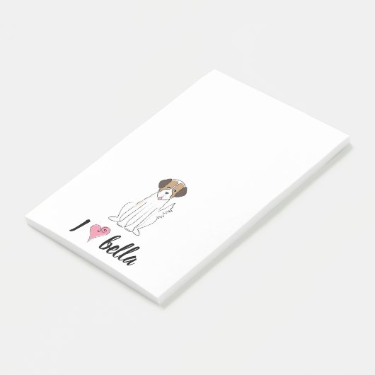 Minimalistische Pet Hondenliefhebber Custom Post-it® Notes (Schuin)