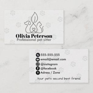 Minimalistische Pet Sitter Moderne Aangepaste Zake Visitekaartje
