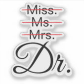 Minimalistische PhD MD Afstudeerceremonie Sticker (Voorkant)