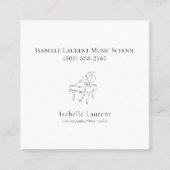 Minimalistische pianist muziekleraar contactkaartje (Voorkant)