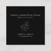 Minimalistische pianist muziekleraar vierkante visitekaartje (Voorkant)