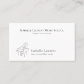 Minimalistische pianist muziekleraar visitekaartje (Voorkant)