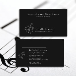 Minimalistische pianist muziekleraar visitekaartje