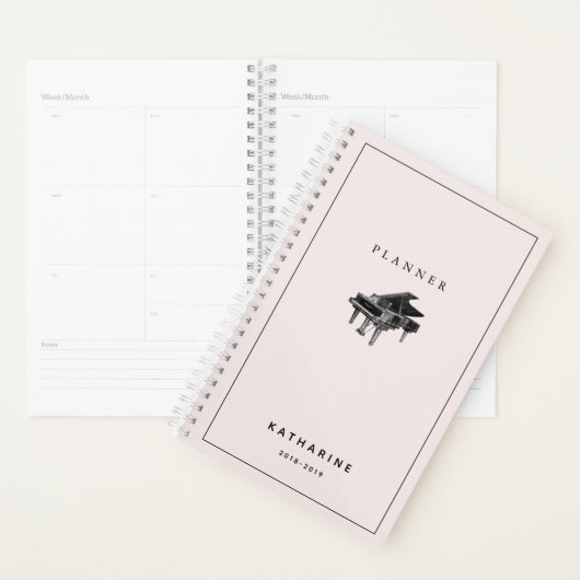Minimalistische  Piano Blush Pink Planner (Display)