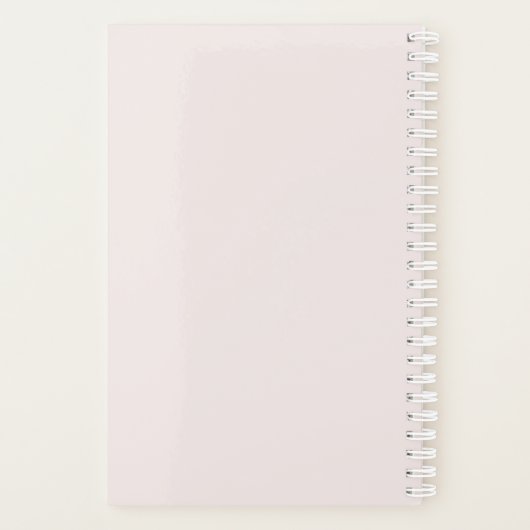 Minimalistische  Piano Blush Pink Planner (Achterkant)