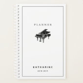 Minimalistische  Piano White Planner (Voorkant)