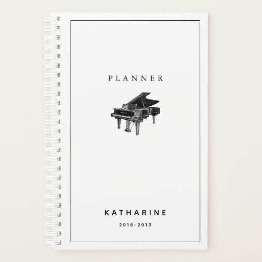 Minimalistische  Piano White Planner (Voorkant)