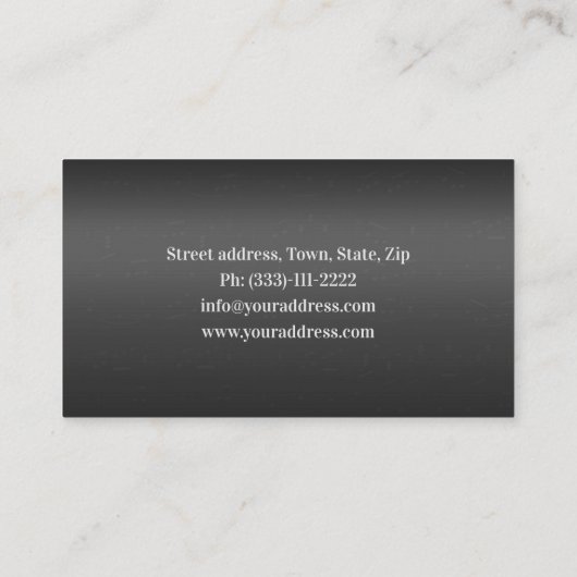 Minimalistische Pianomuziek Tutor Hart Kaart Visitekaartje (Achterkant)