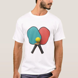 Minimalistische Pickleball Paddles Gele Bal T-shirt